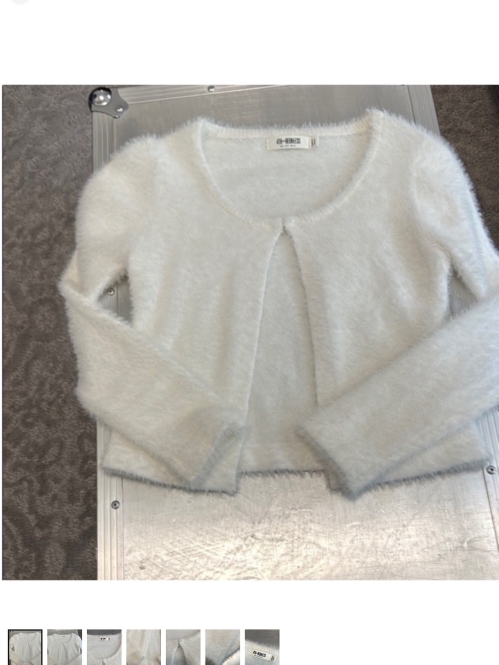 Cozy White Fuzzy Open-Front Women's Cardigan
